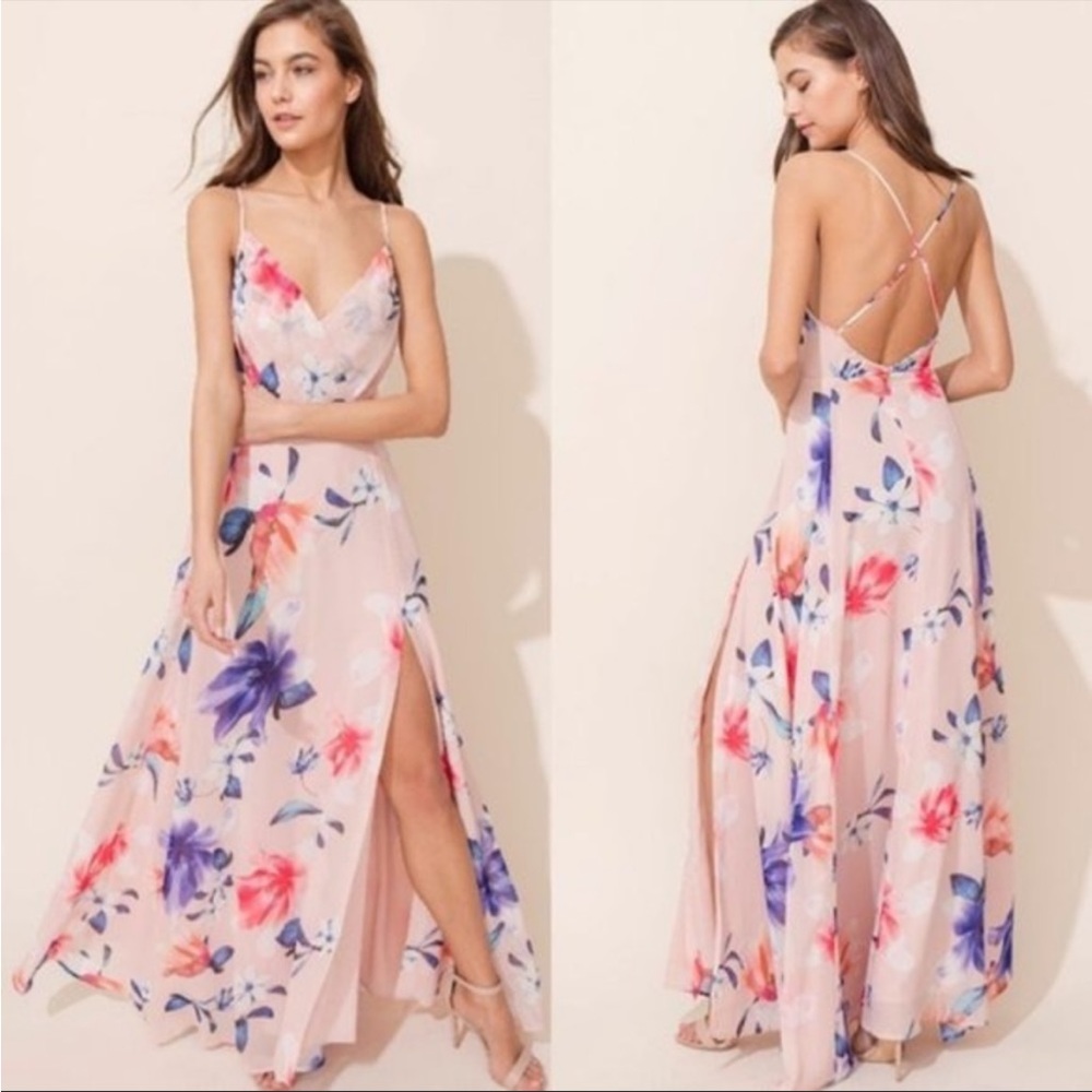 Yumi Kim blush floral maxi | Yours Truly